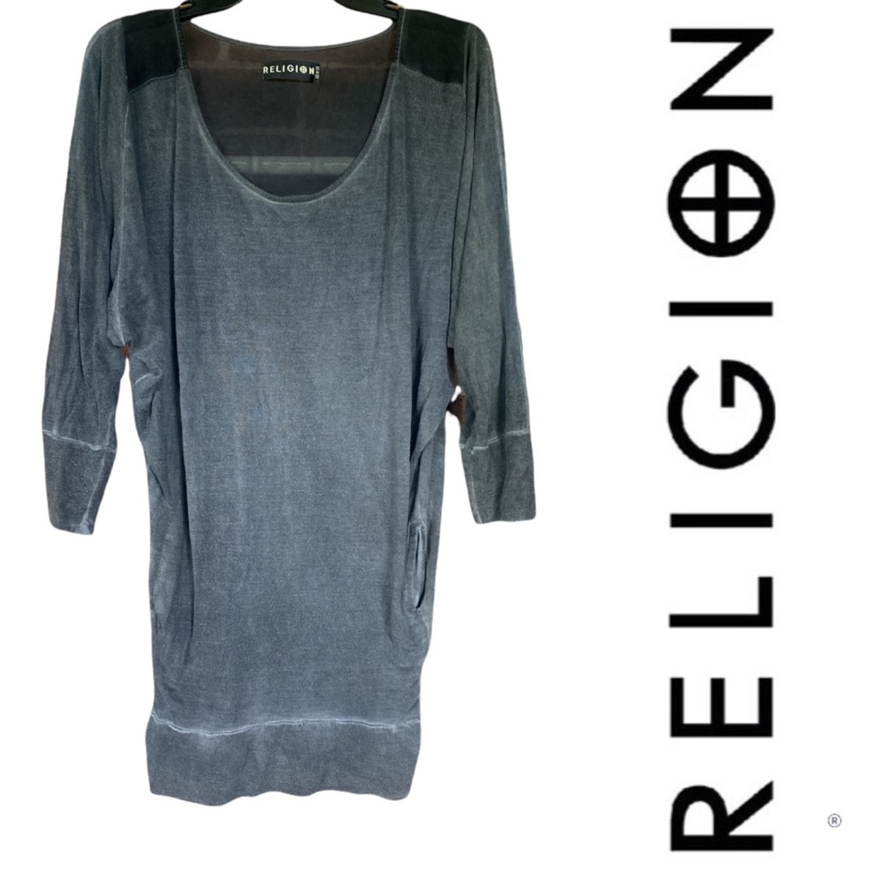 ☀️NWOT Grey/Black Mesh Mini Dress by Religion